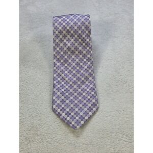 Class Club Silk Tie Purple Geometric Pattern Necktie Formal Wedding Prom